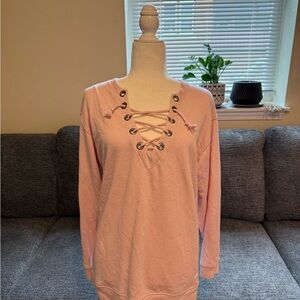 Victoria's Secret Pink Lace-Up Sweatshirt